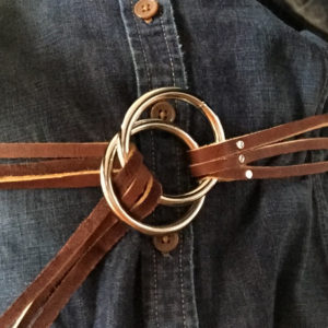 Leather three strand belt 